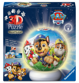 Ravensburger 3D Puzzle Nachtlicht Paw Patrol – 72 Teile Puzzle-Ball & LED