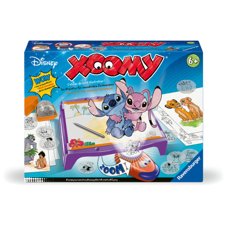 Disney Xoomy Zeichenbox mit Stitch und Angel, Zeichenvorlagen und Projektor für Kinder ab 6 Jahren.