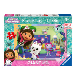 Ravensburger Puzzle Gabbys Puppenhaus, 60 Teile, bunte Cartoonfiguren im Zimmer. Geeignet für Kinder ab 4 Jahren.