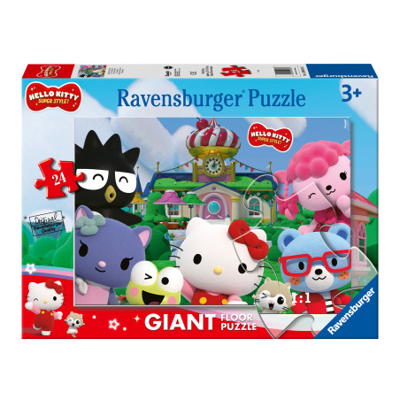 Ravensburger Hello Kitty Puzzle, 24 Teile, bunte Cartoonfiguren auf der Packung.