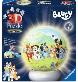 Ravensburger 3D Puzzle Nachtlicht Bluey Puzzle-Ball – 72 Teile & LED-Beleuchtung