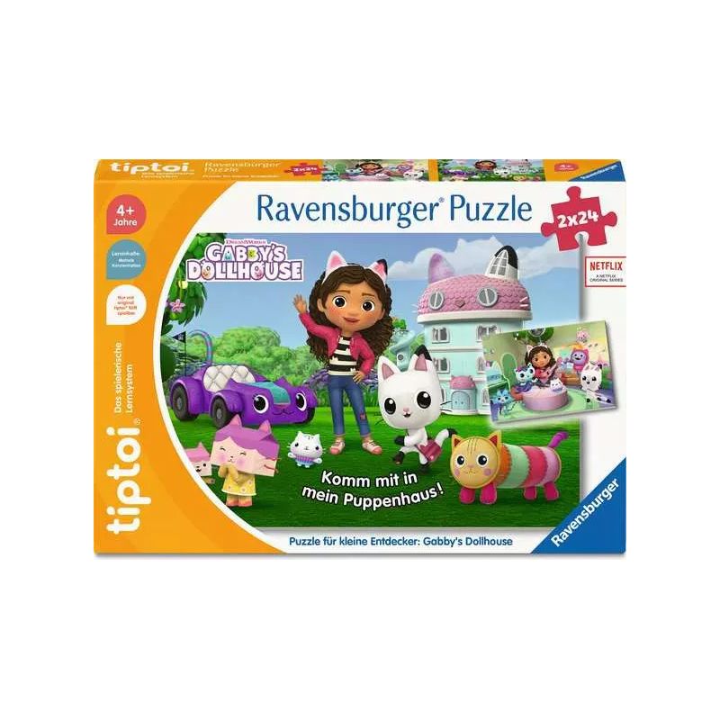 Ravensburger tiptoi® Puzzle Gabbys Dollhouse – Interaktiver Spiel- & Lernspaß ab 3 Jahren