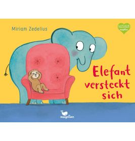 Elefant versteckt sich