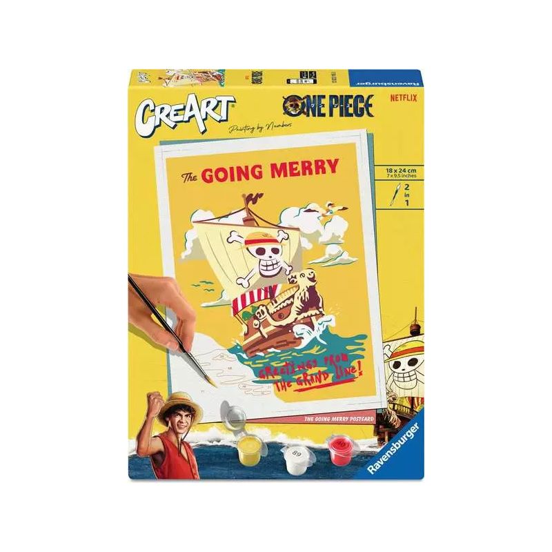 CreArt One Piece Malset mit der Going Merry und Charaktermotiven auf der Verpackung.