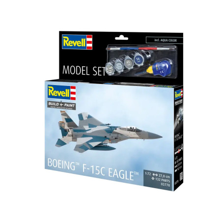 Model Set Boeing F-15C Eagle, Revell Modellbausatz mit Basiszubehör