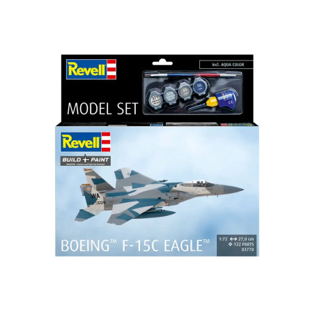 Model Set Boeing F-15C Eagle, Revell Modellbausatz mit Basiszubehör
