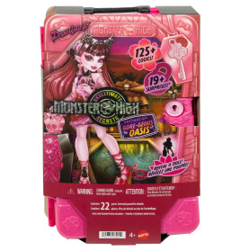Monster High Draculaura Puppenset mit pinker Deko, Zubehör und Schlüssel; geeignet für Kinder ab 4 Jahren.