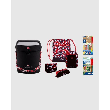 Innovabag - Nero Rosso Schulranzenset
