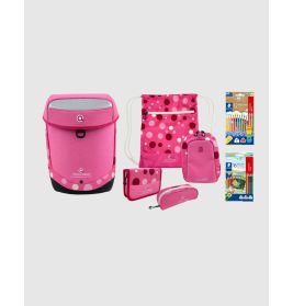 INNOVABAG Pink Bubbles Schulranzenset – Ergonomisch, attraktiv & sicher für Mädchen