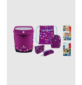 INNOVABAG Purple Bubbles Schulranzenset – Ergonomisch, stylisch & stabil für Schulkinder