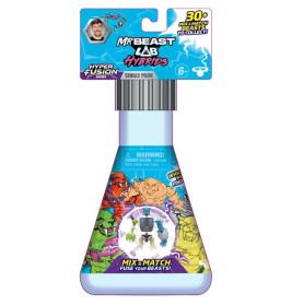 MrBeast Lab Hybrids Spielzeugpackung in Form eines Bechers mit bunten Tierfiguren auf der Verpackung.