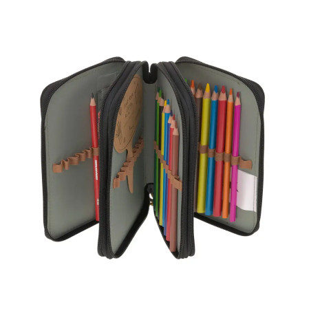 School Triple Federmäppchen Unique black