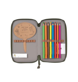 School Triple Federmäppchen Unique olive