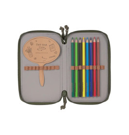 School Triple Federmäppchen Unique olive