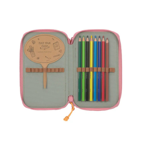 School Triple Federmäppchen Unique pink