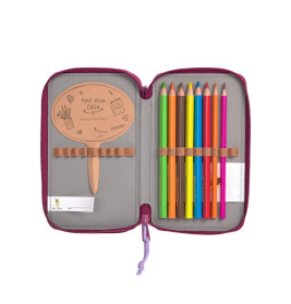 School Triple Federmäppchen Unique Speckles berry