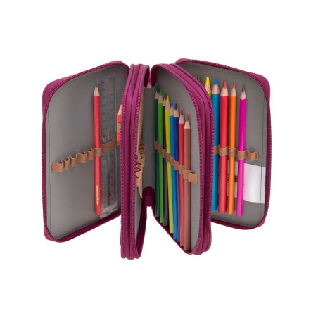 School Triple Federmäppchen Unique Speckles berry