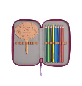 School Triple Federmäppchen Unique Speckles berry