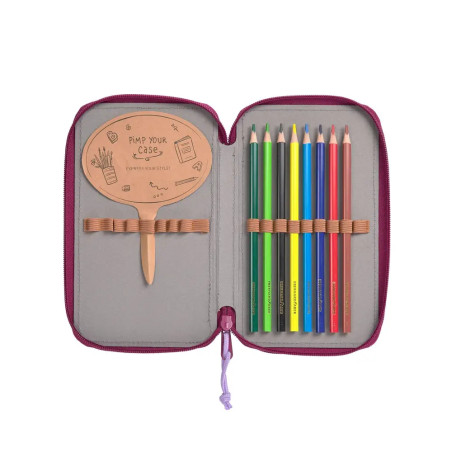 School Triple Federmäppchen Unique Speckles berry