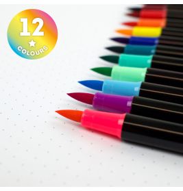 LEGAMI MILANO Pinselmarker (12er-Set) – Hochwertige Brush Pens für Künstler & kreative Ideen