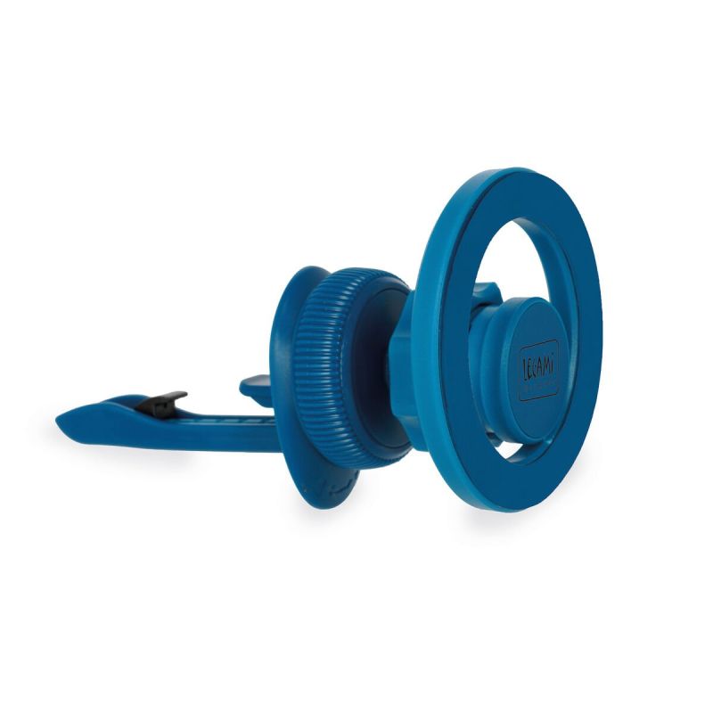 Blauer Kunststoff-Sicherheitscutter mit rundem Griff und verdeckter Klinge.