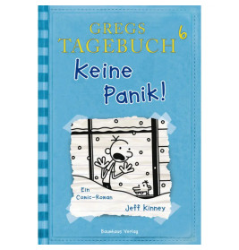 Buchcover von Gregs Tagebuch 6: Keine Panik! mit gezeichnetem Jungen hinter Glas und einer Ente, von Jeff Kinney.