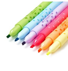 LEGAMI MILANO Radierbare Textmarker – Set mit 6 leuchtenden Farben für Schule & Büro
