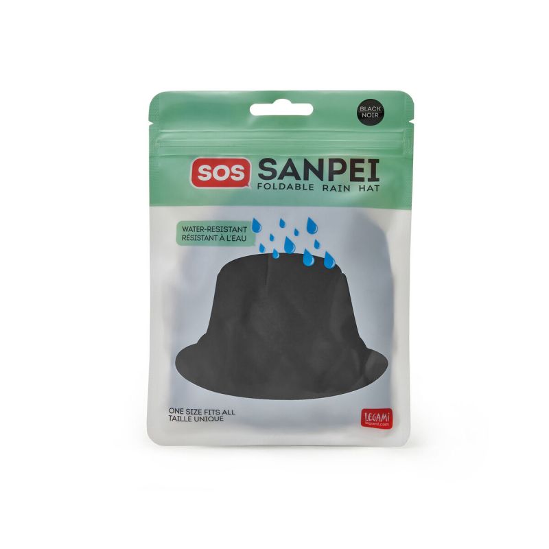 sos sanpei - faltbarer Regenhu t - black