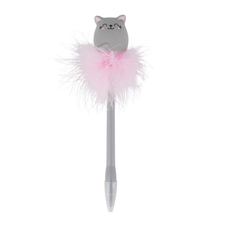 light up cat ballpoint pen kitty