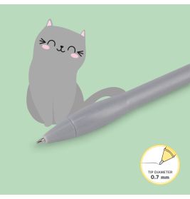 light up cat ballpoint pen kitty