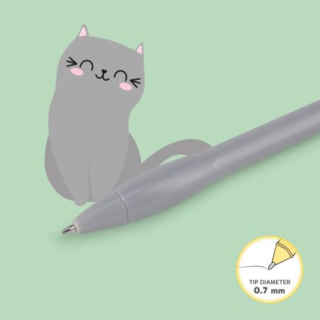 light up cat ballpoint pen kitty