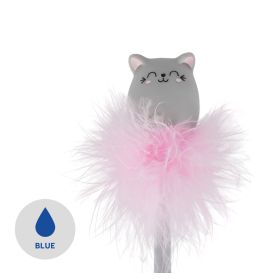 light up cat ballpoint pen kitty