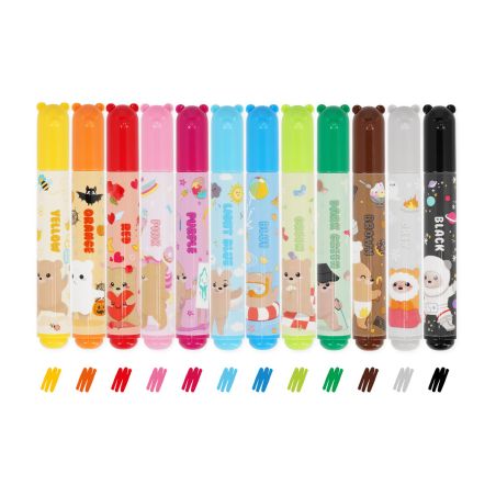 LEGAMI MILANO Filzstifte Teddy Friends (12er-Set) – Bunte Marker für Kinder & Kreative