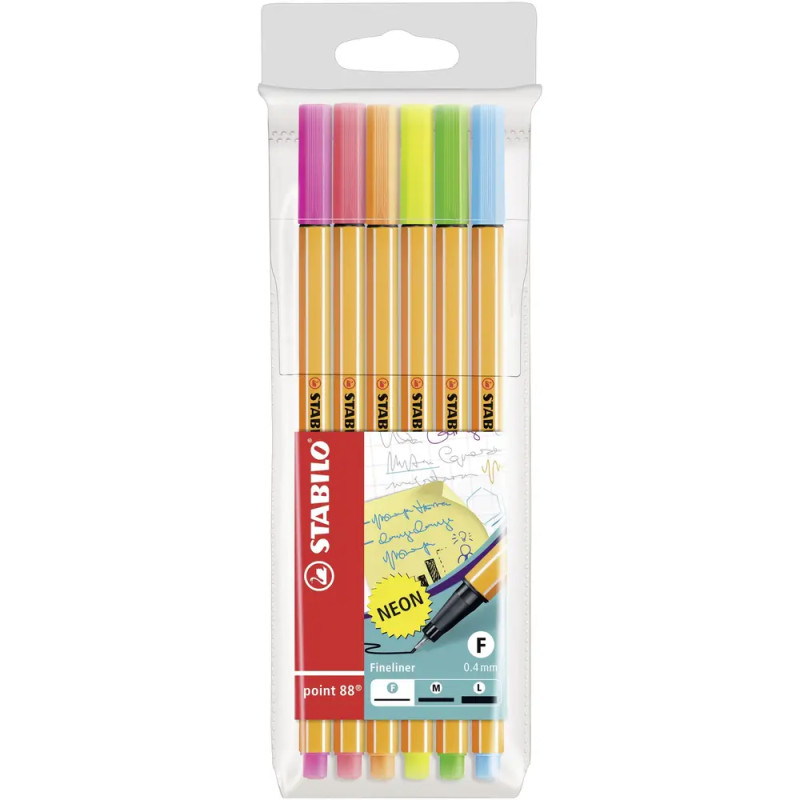 Fineliner STABILO® point 88® wallet ''Neon''Fineliner STABILO® point 88® Etui ''Neon''