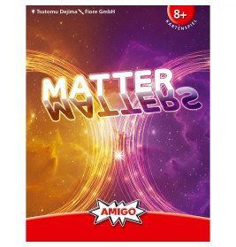 Bunte Spielebox mit Matter-Schriftzug, kosmischem Hintergrund und Amigo-Logo unten.