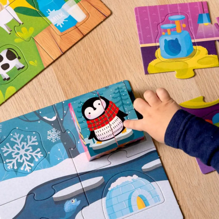 Montessori Holz-Würfel - Logic 2 in 1