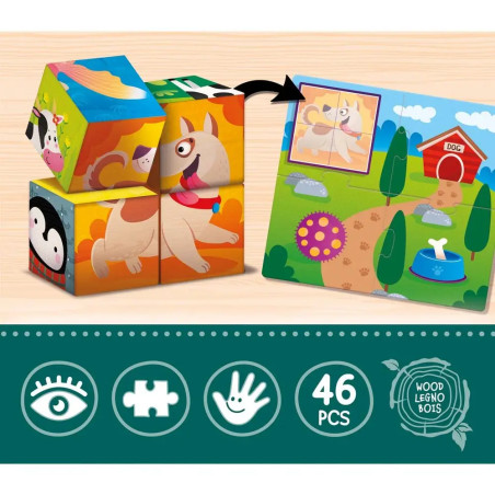 Montessori Holz-Würfel - Logic 2 in 1