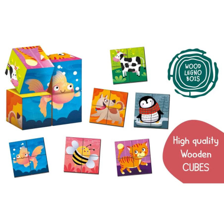 Montessori Holz-Würfel - Logic 2 in 1