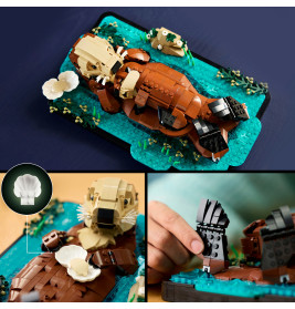 LEGO Ideas 21366 Seeotter mit Baby | Detailverliebtes Ausstellungsstück & Geschenk für Tierliebhaber