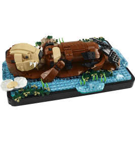 LEGO Ideas 21366 Seeotter mit Baby | Detailverliebtes Ausstellungsstück & Geschenk für Tierliebhaber