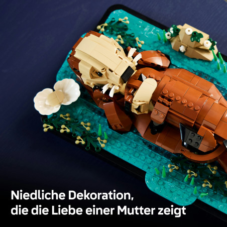 LEGO Ideas 21366 Seeotter mit Baby | Detailverliebtes Ausstellungsstück & Geschenk für Tierliebhaber
