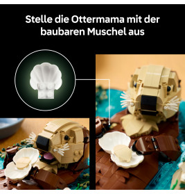LEGO Ideas 21366 Seeotter mit Baby | Detailverliebtes Ausstellungsstück & Geschenk für Tierliebhaber