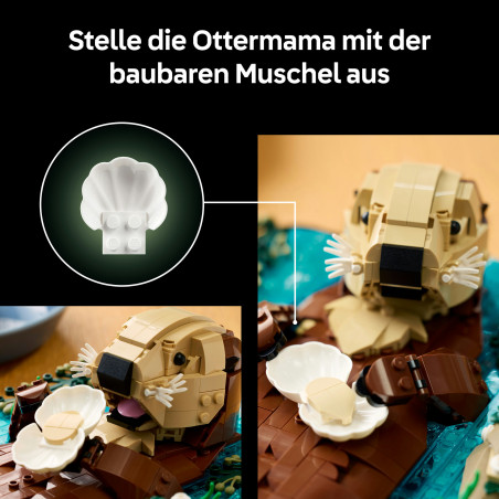 LEGO Ideas 21366 Seeotter mit Baby | Detailverliebtes Ausstellungsstück & Geschenk für Tierliebhaber