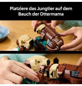 LEGO Ideas 21366 Seeotter mit Baby | Detailverliebtes Ausstellungsstück & Geschenk für Tierliebhaber