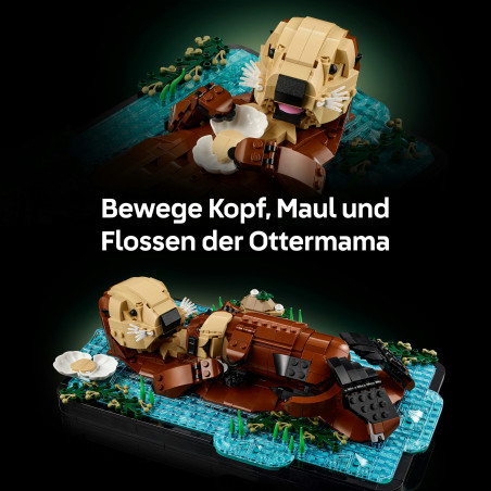 LEGO Ideas 21366 Seeotter mit Baby | Detailverliebtes Ausstellungsstück & Geschenk für Tierliebhaber