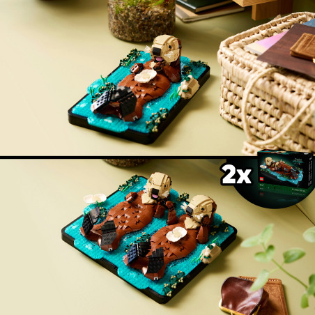 LEGO Ideas 21366 Seeotter mit Baby | Detailverliebtes Ausstellungsstück & Geschenk für Tierliebhaber