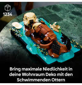 LEGO Ideas 21366 Seeotter mit Baby | Detailverliebtes Ausstellungsstück & Geschenk für Tierliebhaber