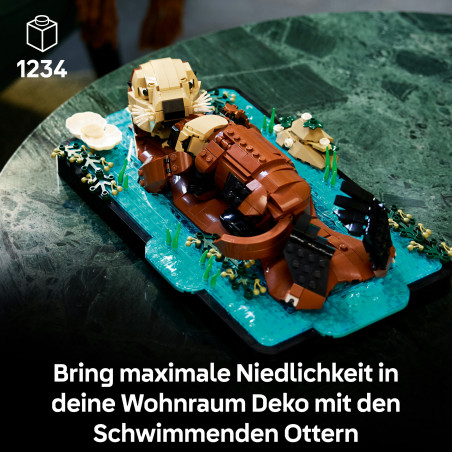 LEGO Ideas 21366 Seeotter mit Baby | Detailverliebtes Ausstellungsstück & Geschenk für Tierliebhaber