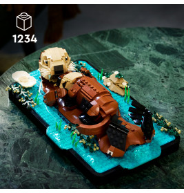 LEGO Ideas 21366 Seeotter mit Baby | Detailverliebtes Ausstellungsstück & Geschenk für Tierliebhaber