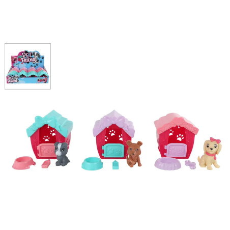 Hund im Spielhaus mit Zubehör  3ass 7cm